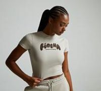 Forena Womens Designed For Comfort Tight Slim T-Shirt - Beige - Size L