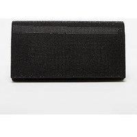 Quiz Black Diamante Embellished Clutch Bag