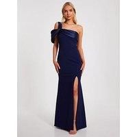 Navy One Shoulder Maxi Dress
