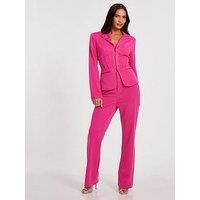 Quiz Pink Woven Flared Trousers