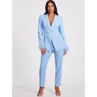 Quiz Light Blue Tapered Tailored Trousers