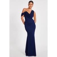 Navy Drop Sleeve Maxi Dress