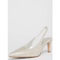 Quiz Silver Diamante Sling Back Heels