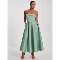 Quiz Sage Bandeau Skater Dress