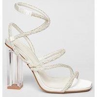 Quiz White Bridal Clear Heel Sandal