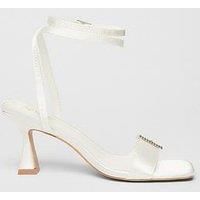 Quiz Bridal White Flared Heels