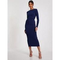 Quiz Indigo Ruched Midaxi Dress