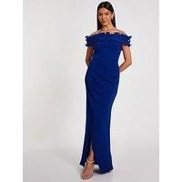 Quiz Royal Blue Ruffle Maxi Dress
