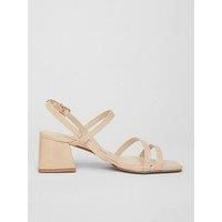 Quiz Nude Sling Back Heeled Sandal