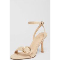 Quiz Nude Buckle Front Heels