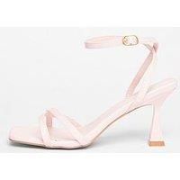Quiz Pink Strappy Flared Heels