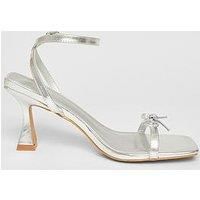 Quiz Silver Bow Detail Heels