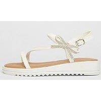 Quiz White Strappy Bow Detail Sandal
