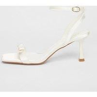 Quiz Bridal White Bow Heels