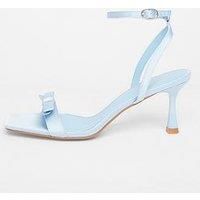Quiz Blue Satin Bow Heels