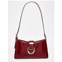 Quiz Dark Red Buckle Detail Shoulder Bag