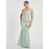 Light Green Petite Drop Sleeve Maxi Dress