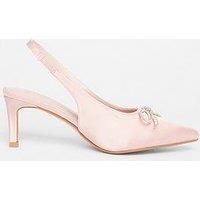 Quiz Wide Fit Pink Sling Back Heels