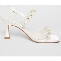 Quiz Bridal Wide Fit Embellished Flared Heels