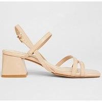 Quiz Wide Fit Nude Slingback Block Heels