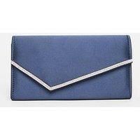 Quiz Navy Diamante Clutch