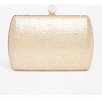 Quiz Gold Diamante Twist Handle Bag