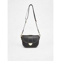 Quiz Black Contrast Stitch Cross Body Bag