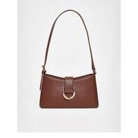 Quiz Brown Buckle Shoulder Bag
