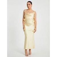 Quiz Women's Lemon Petite Satin Midaxi Dress | Size: 8