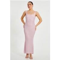 Pink Petite Diamante Maxi Dress