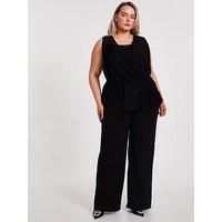 Quiz Curve Black Palazzo Trousers