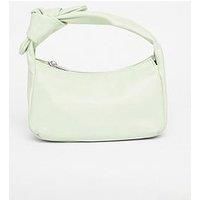 Quiz Green Knot Handle Shoulder Bag