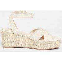 Quiz Natural Cross Strap Wedges