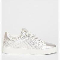 Quiz Silver Woven Trainers