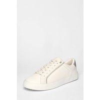 Quiz Women's Off White Faux Leather Glitter Trainers | Size: 3