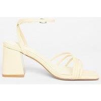 Quiz Lemon Strappy Low Block Heels