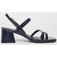 Quiz Navy Slingback Low Block Heels