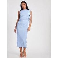 Quiz Pale Blue Frill Midi Dress