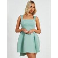 Quiz Sage Bow Skater Dress