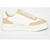 Quiz Nude Faux Leather Chunky Trainers