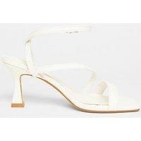 Quiz Wide Fit White Asymmetric Heels