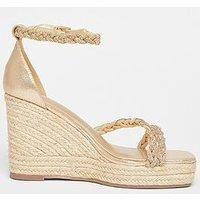 Quiz Wide Fit Gold Diamante Wedges