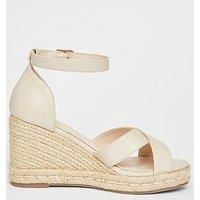 Quiz Wide Fit Nude Faux Leather Wedges