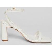 Quiz White Barely There Block Heels