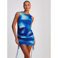 Quiz Blue Tie Side Mini Dress