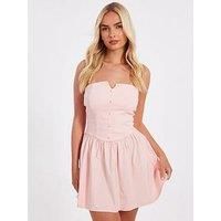 Quiz Baby Pink Bandeau Mini Dress