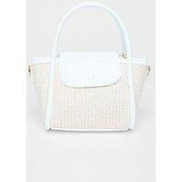 Quiz White Woven Top Handle Bag