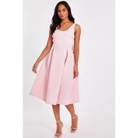 Pink Bow Back Midi Dress