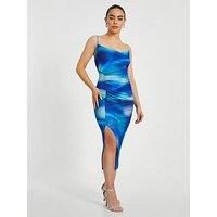 Quiz Petite Blue Cowl Neck Midi Dress