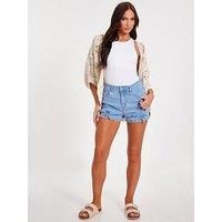 Quiz Denim Bow Detail Shorts